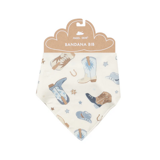 Bandana Bib | Cowboy Boots Blue