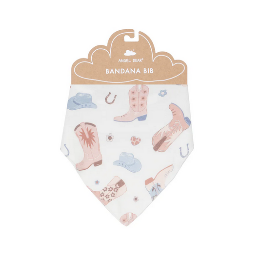 Bandana Bib | Cowboy Boots Pink