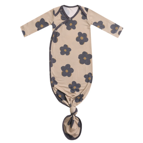 Newborn Knotted Gown | Gemma/Tan