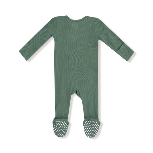2 Way Zipper Footie | Dark Ivy