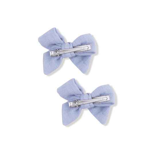 Bow Clips 2 Pack | Chambray