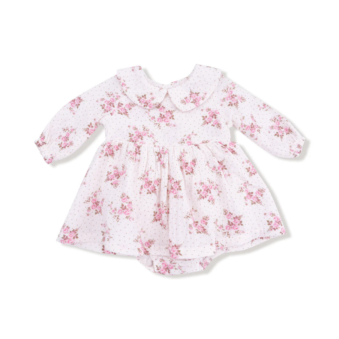 Long Sleeve Peter Pan Collar | Bell Rosette Dot