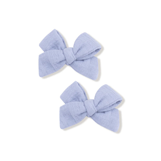 Bow Clips 2 Pack | Chambray
