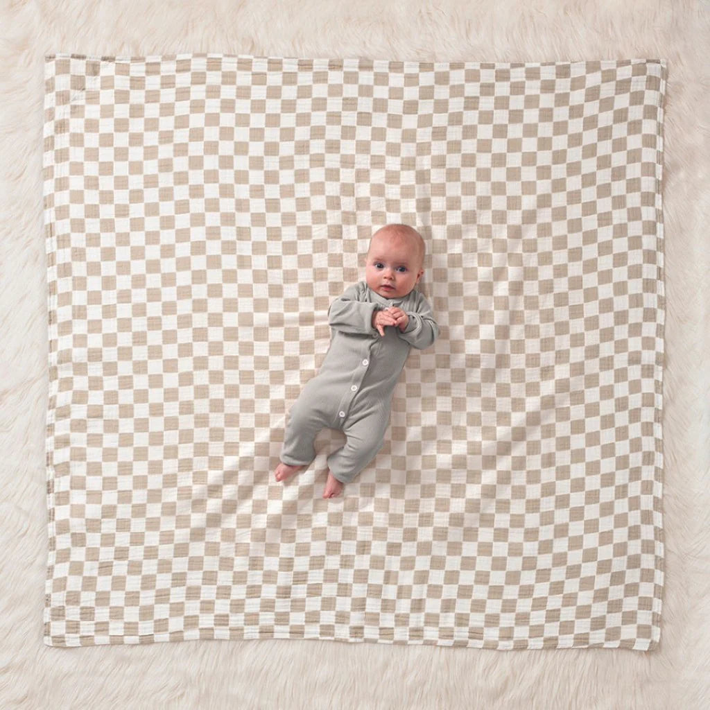 Breast Feeding Boss | Taupe Checkerboard