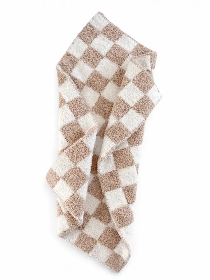 Phufy® Bliss Checkerboard Mini Blanket | Cocoa