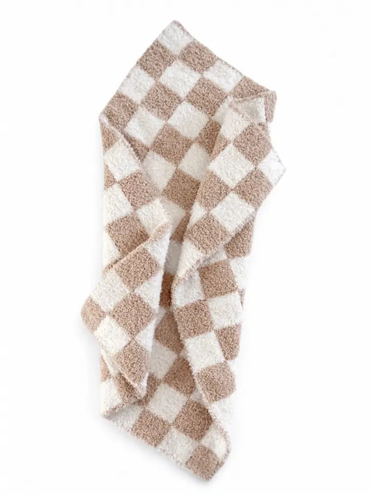 Phufy® Bliss Checkerboard Mini Blanket | Cocoa