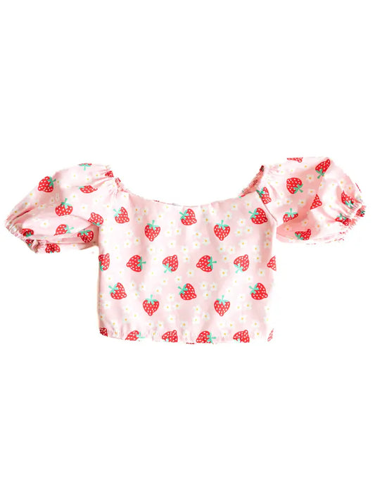 Maude Off Shoulder Puff Sleeve Top | Strawberry Shortcake