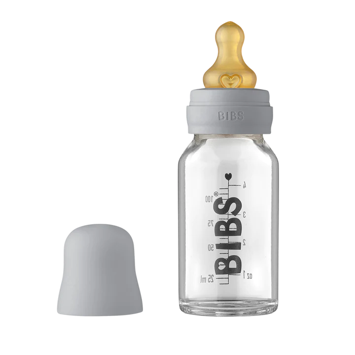 BIBS Baby Glass Bottle Complete Set Latex 110ml | Cloud