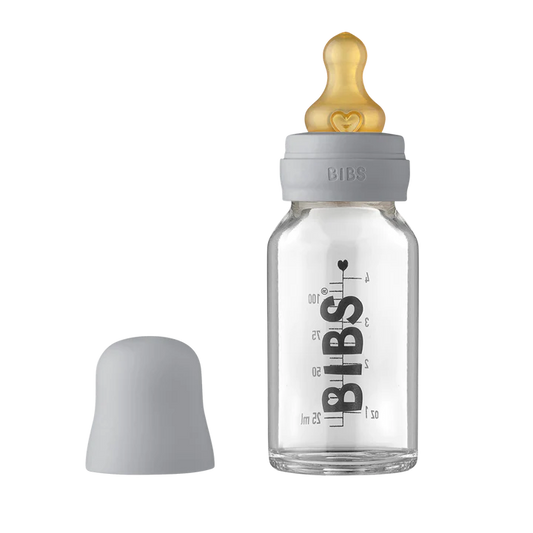 BIBS Baby Glass Bottle Complete Set Latex 110ml | Cloud