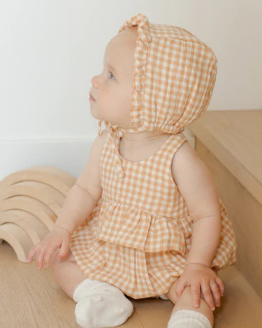 Penny Romper | Melon Gingham