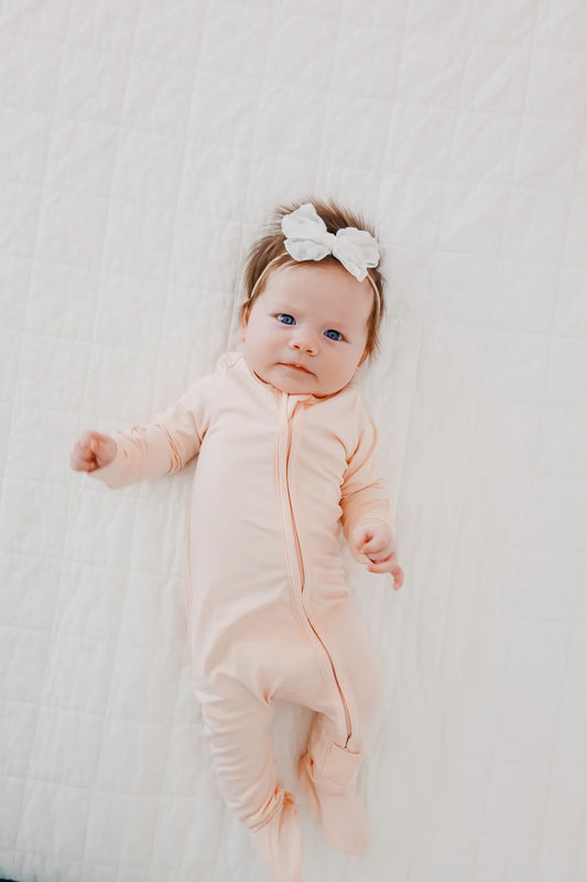 Blush | Zip-Up Footie Pajama