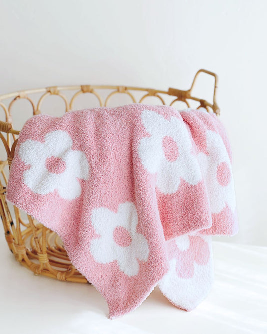 Daisy Fuzzy Blanket | Pink