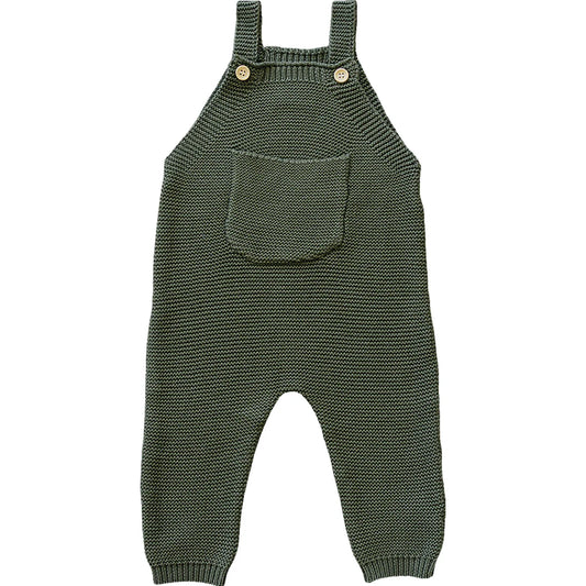 Knit Pocket Overalls | Olive