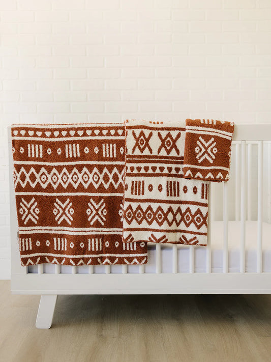 Alpine Rust Checkered Plush Blanket | Lovey