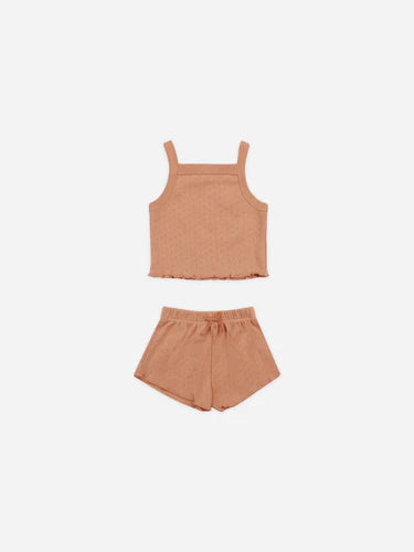 Pointelle Tank + Shortie Set | Melon