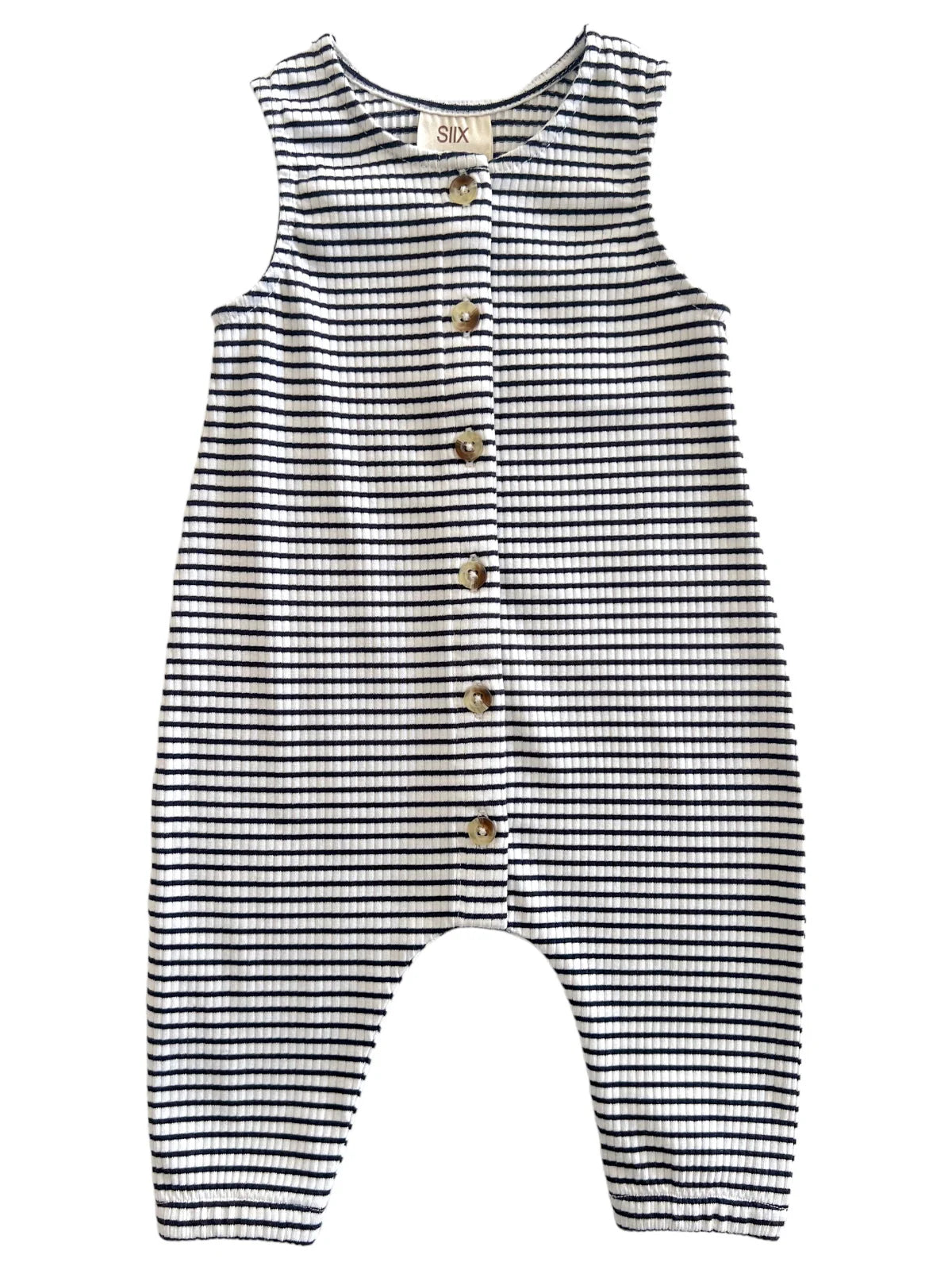 Black Stripe | Organic Ribbed Bay Jumpsuit