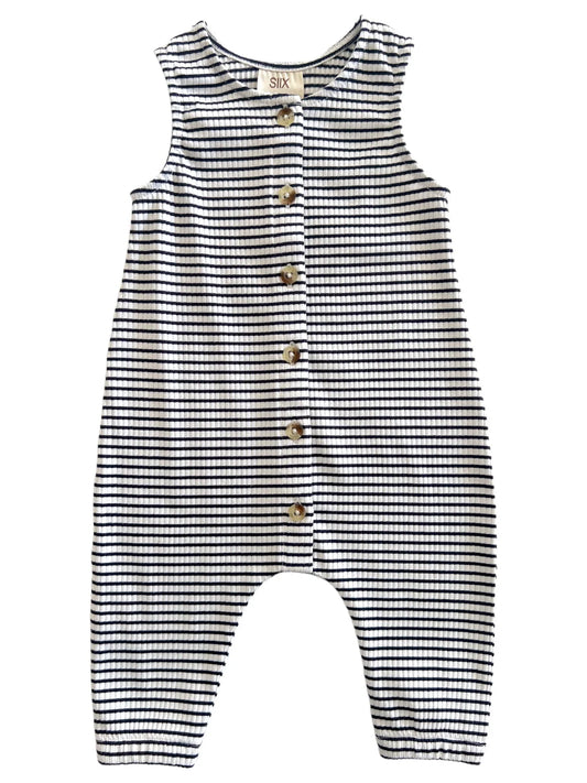 Black Stripe | Organic Ribbed Bay Jumpsuit