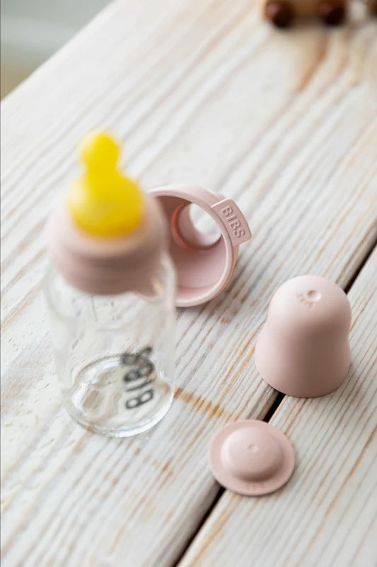 BIBS Baby Glass Bottle Complete Set Latex 110ml | Blush