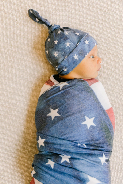 Patriot Top Knot Hat 0-4mo