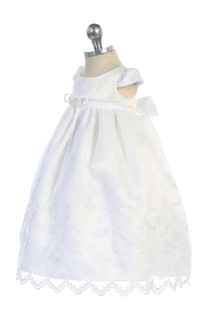 Cross Embroidered Christening Gown