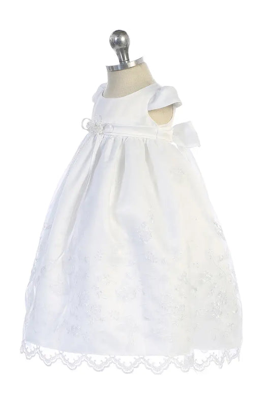 Cross Embroidered Christening Gown