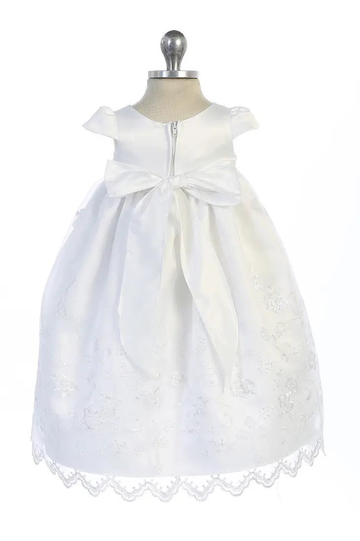 Cross Embroidered Christening Gown