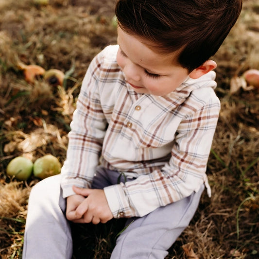 Flannel Hoodie | Light Taupe