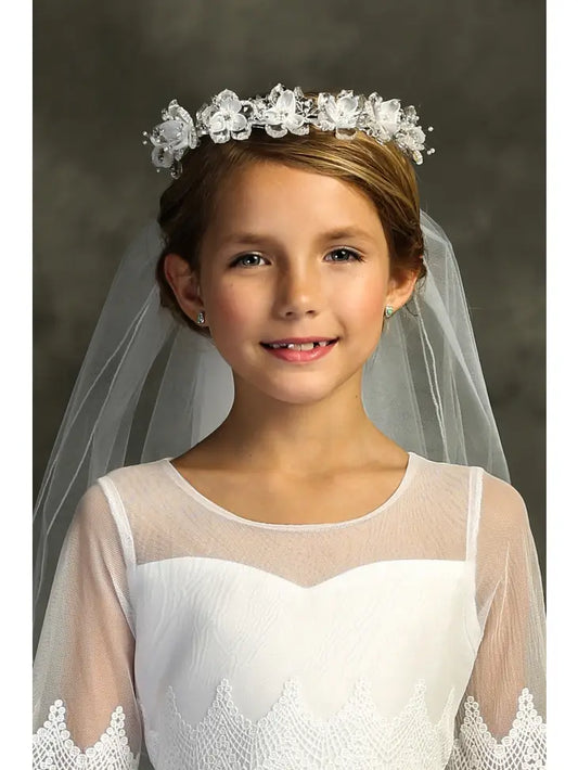 Flower Rhinestone Crown Veil