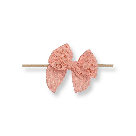 Lace Bow | Pink Coral