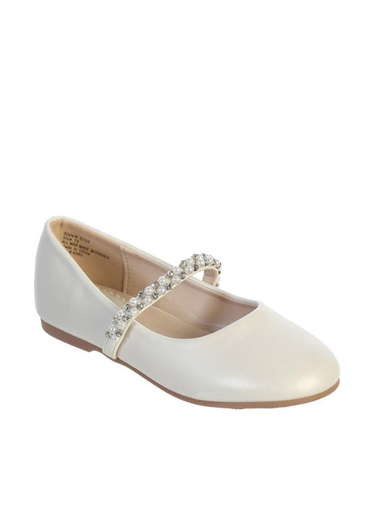 Rhinestone & Pearl Flat | White