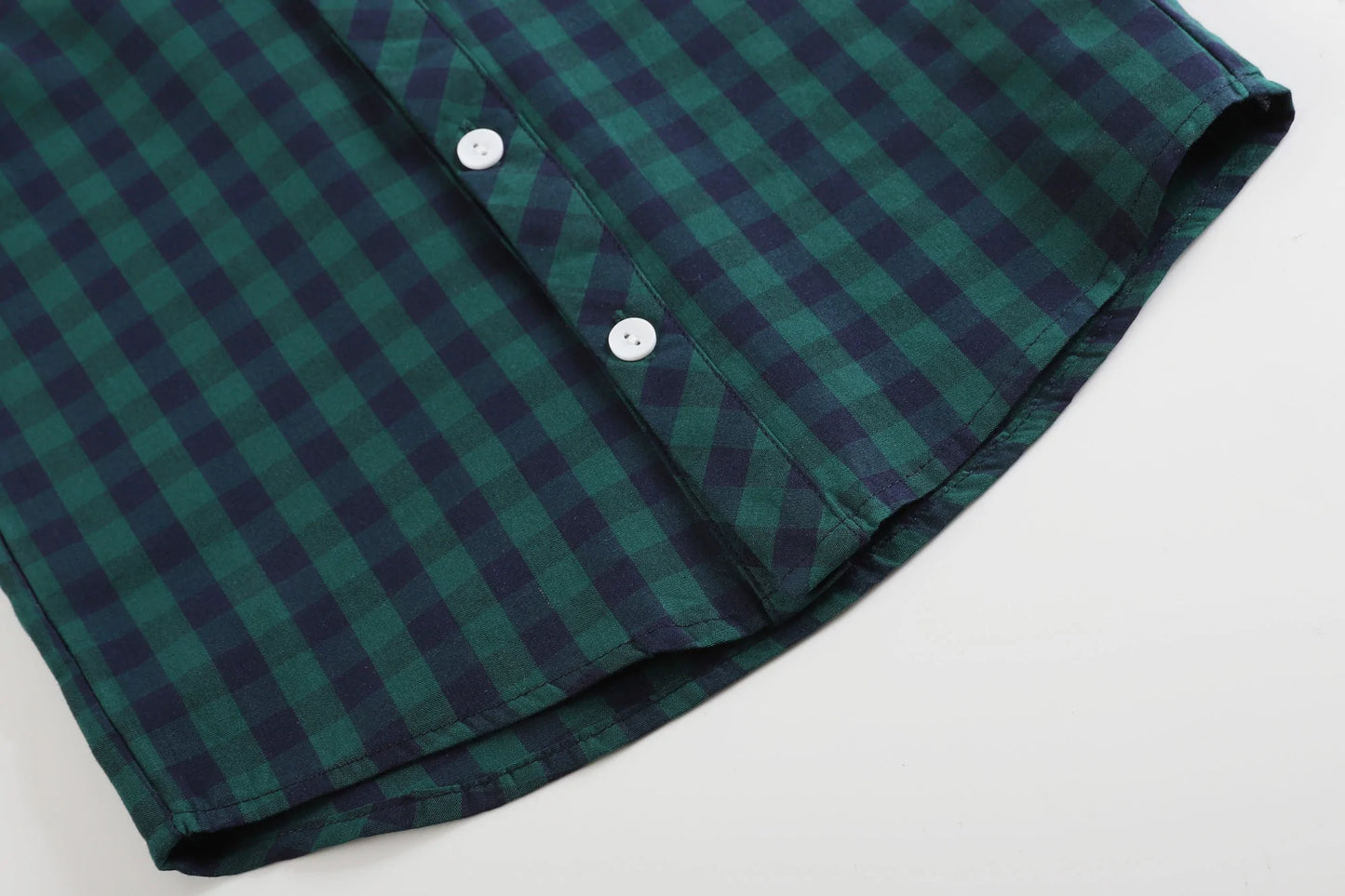 Boy Dress Shirt | Blue Green Check