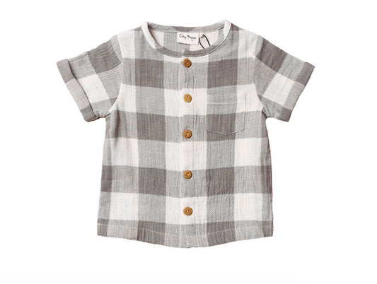 Cotton Button Down Checkered Shirt