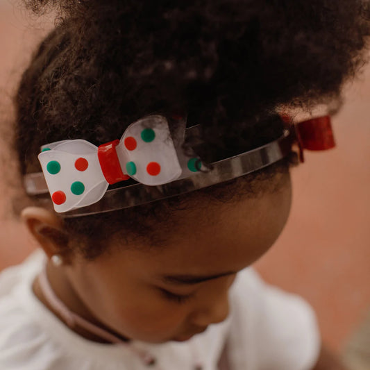 Bow w/ Red and Green Dots Headband