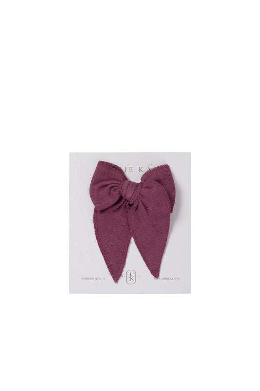 Organic Cotton Muslin Bow - Mulberry
