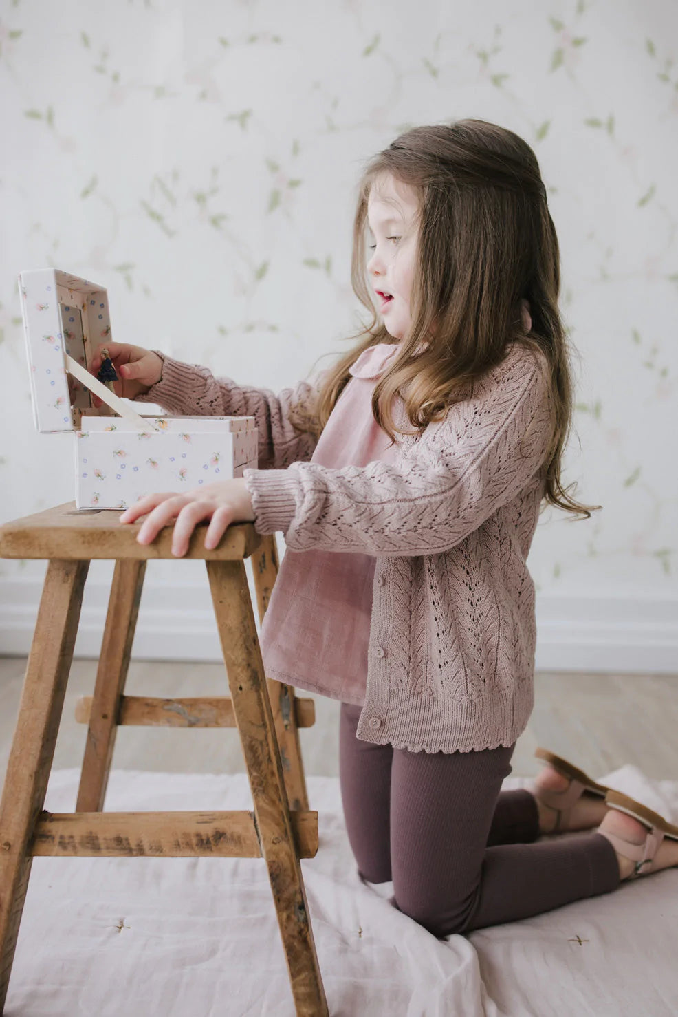 Hannah Knitted Cardigan - Rosebud