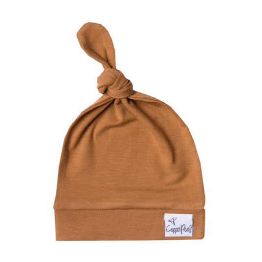 Camel Top Knot Hat 0-4mo