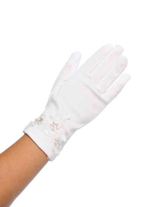 Embroidered Pearl Glove | Size 8-14