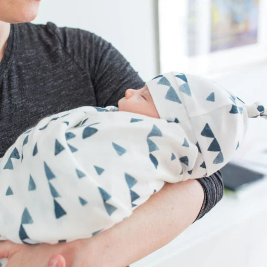 Hello World! Hat + Swaddle Set | Triangles