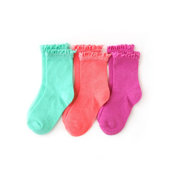 Tropical Lace Midi Sock 3-pack